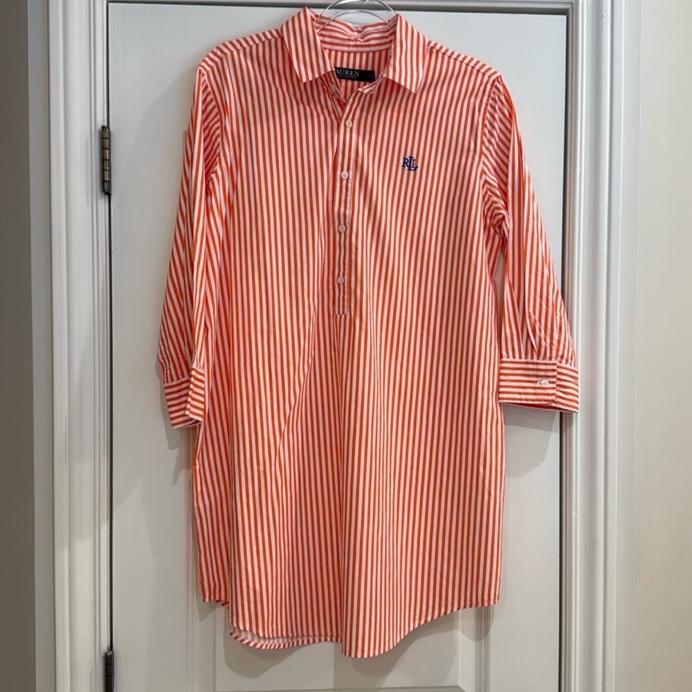 Lauren Ralph Lauren Red and White Striped Dress